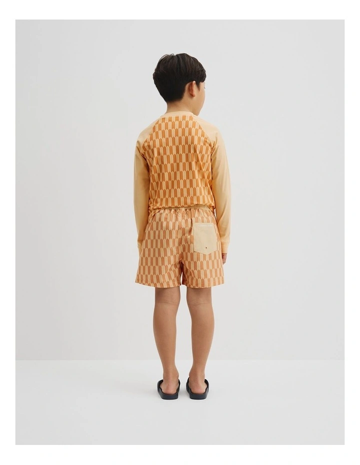 Geometric Board Short in Pale Yellow image 4