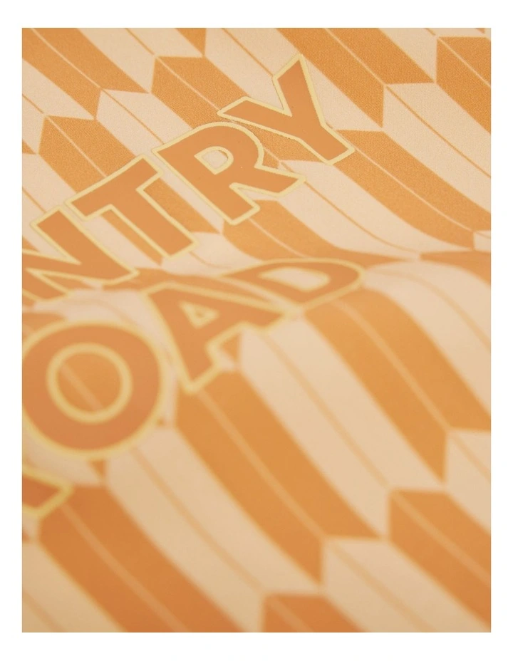 Recycled Nylon Blend Geometric Logo Rash Vest in Pale Yellow image 6