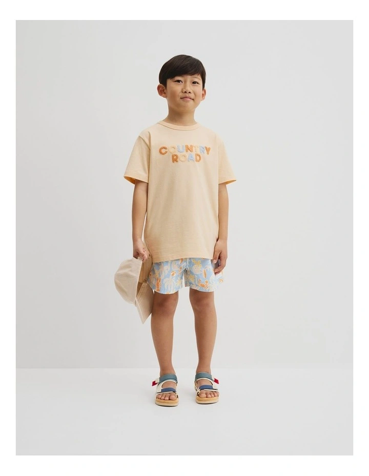 Organically Grown Cotton Boucle Logo T-shirt in Lemon image 1