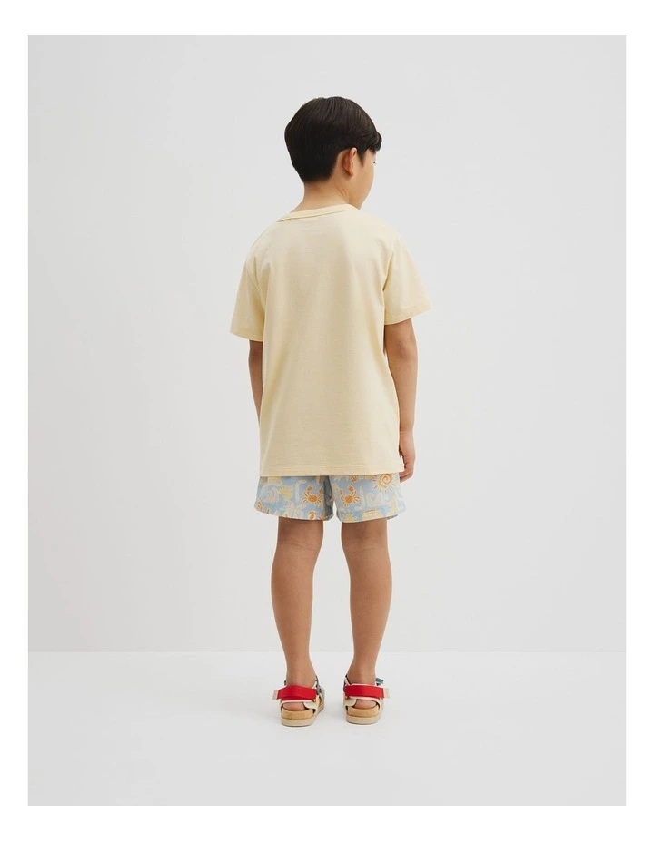 Organically Grown Cotton Boucle Logo T-shirt in Lemon image 3