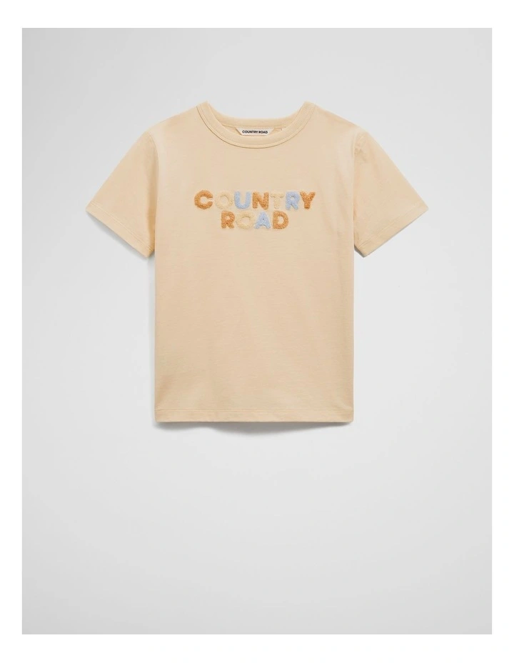 Organically Grown Cotton Boucle Logo T-shirt in Lemon image 4