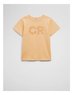 Organically Grown Cotton Logo T-shirt in Pale Yellow