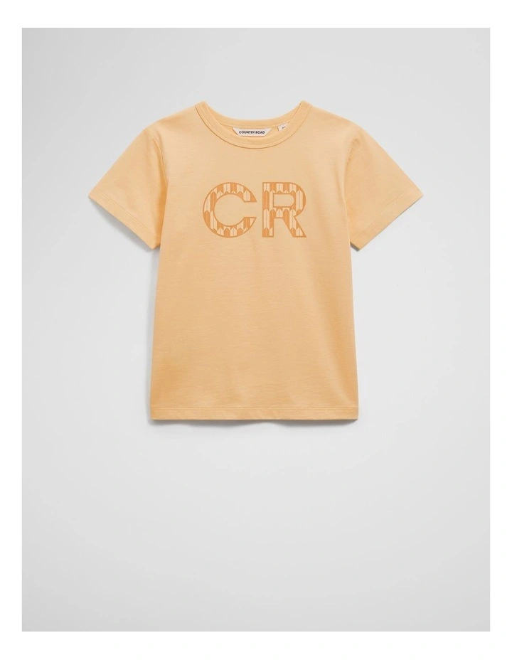 Organically Grown Cotton Logo T-shirt in Pale Yellow image 1