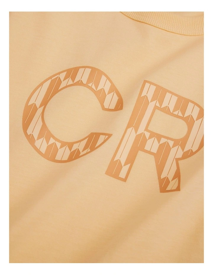 Organically Grown Cotton Logo T-shirt in Pale Yellow image 2