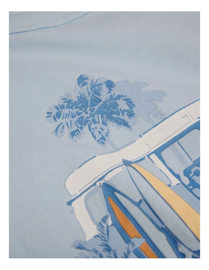 Kombi Van T-shirt in Ice Blue image 2