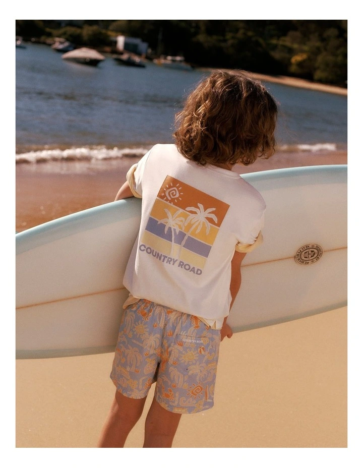 Oversized Ombre Palm T-shirt in Marshmallow image 2