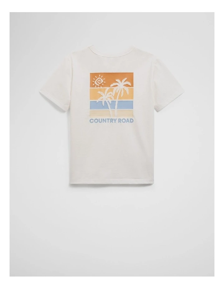 Oversized Ombre Palm T-shirt in Marshmallow image 3