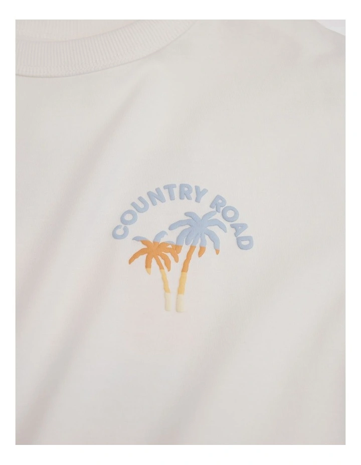 Oversized Ombre Palm T-shirt in Marshmallow image 4