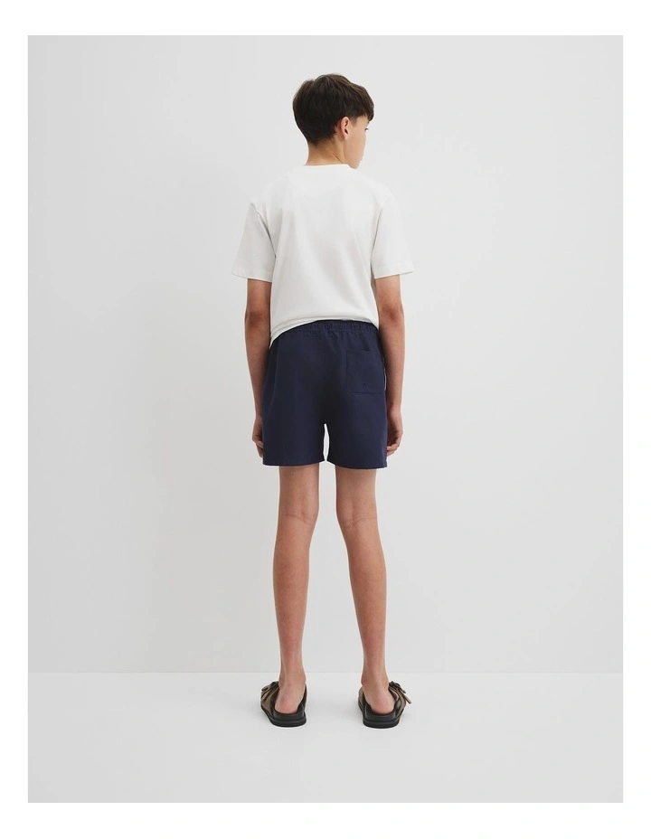 Teen Recycled Polyester Stripe Detail Board Short in Navy image 4