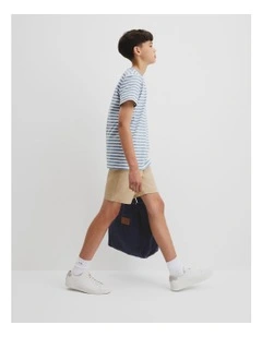 Teen Recycled Cotton Blend Stripe T-shirt in Slate Blue Stripe