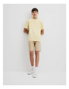 Teen Australian Cotton Heritage Oversized T-shirt in Lemon