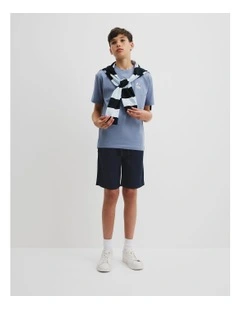 Teen Australian Cotton Island Print T-shirt in Slate Blue