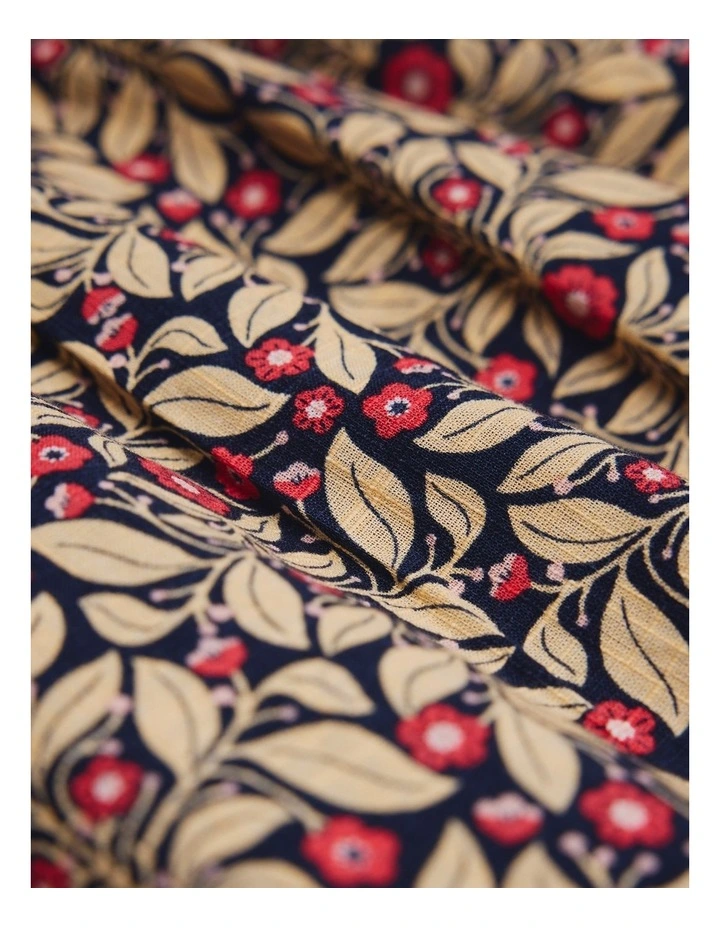 Organically Grown Cotton Spliced Midi Dress in Navy Floral image 5