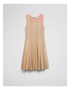 Metallic Knit Tank Dress in Multicolour