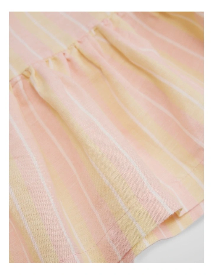Linen Ruffle Top in Multi Stripe image 6