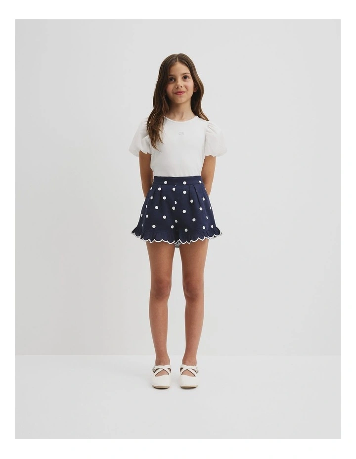 Spot Scalloped Short in Navy Spot image 1