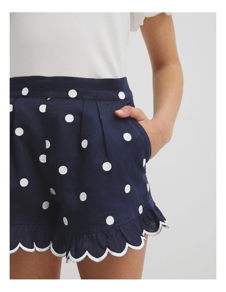 Spot Scalloped Short in Navy Spot image 2