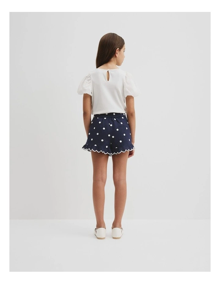Spot Scalloped Short in Navy Spot image 3