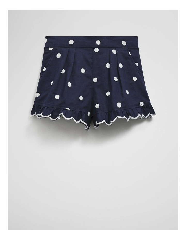 Spot Scalloped Short in Navy Spot image 4