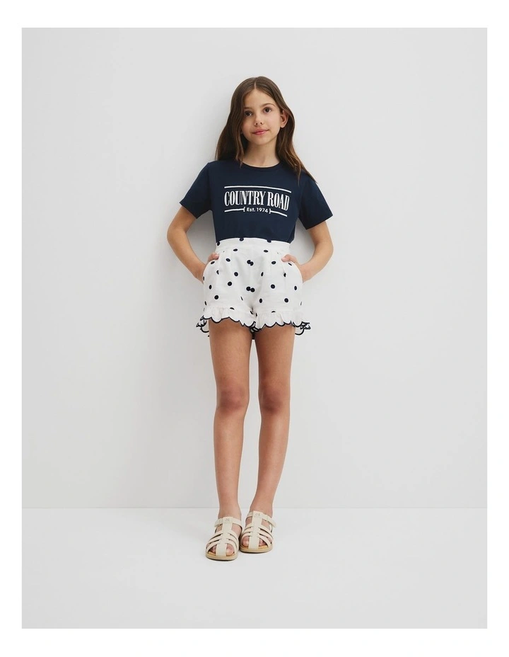 Spot Scalloped Short in White image 1