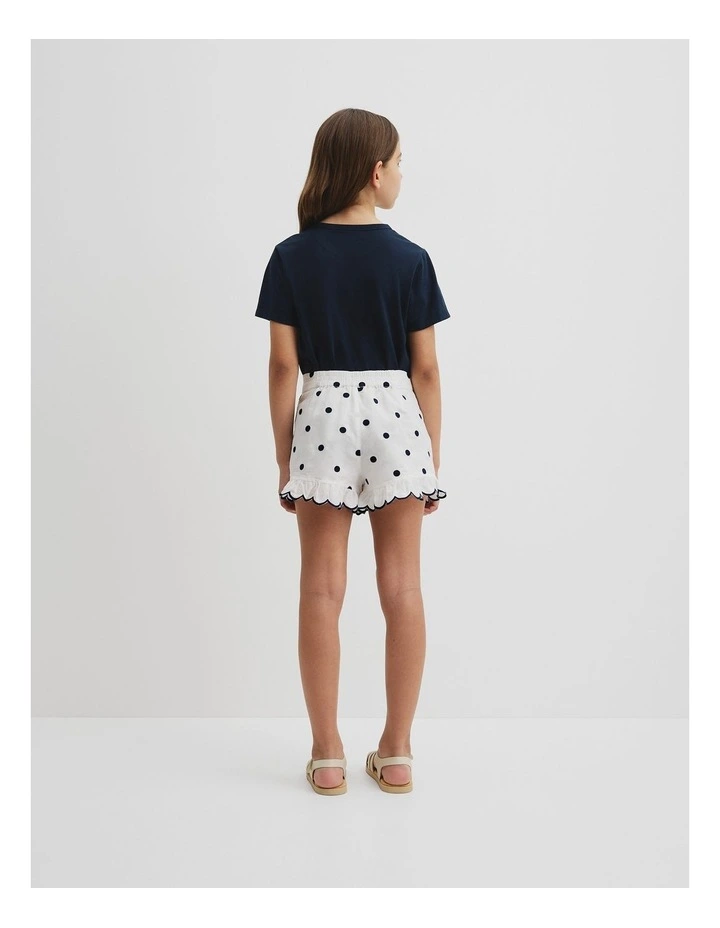 Spot Scalloped Short in White image 3
