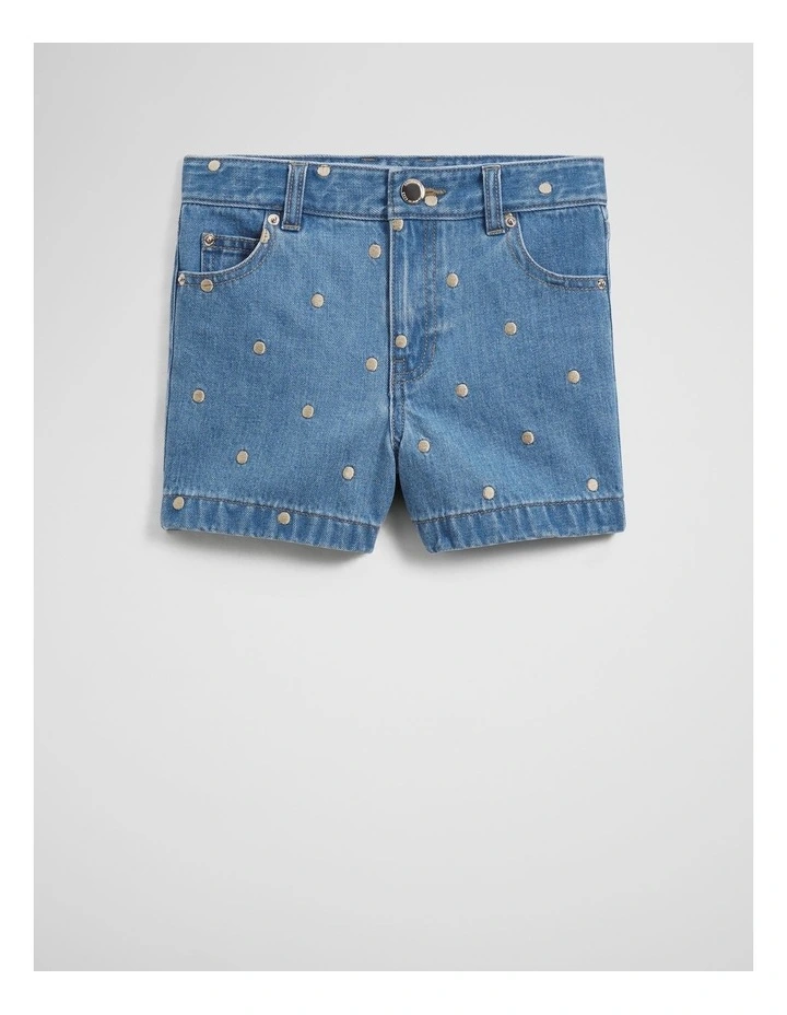 Hi Rise Denim Short in Denim Spot image 1