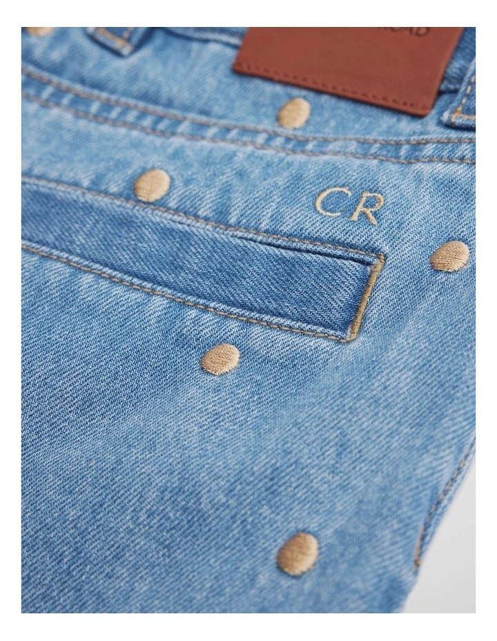 Hi Rise Denim Short in Denim Spot image 2