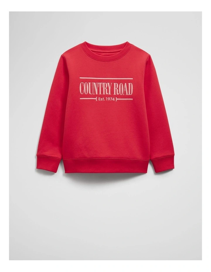 Verified Australian Cotton Heritage Sweat in Watermelon image 1