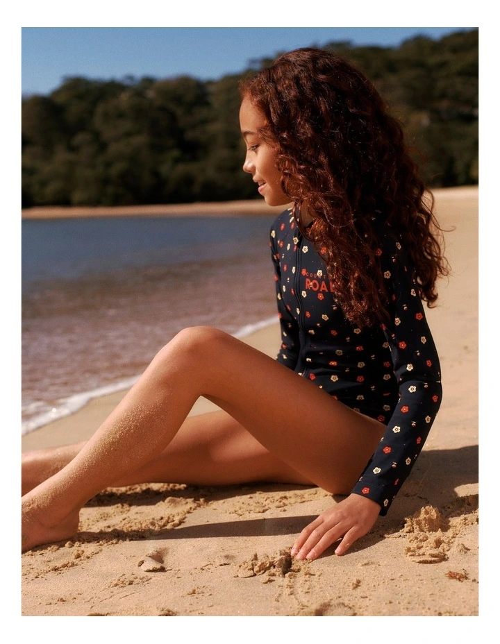 Geometric Floral Swimsuit in Navy Ditsy image 2