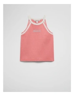 Logo Halter Tank in Strawberry