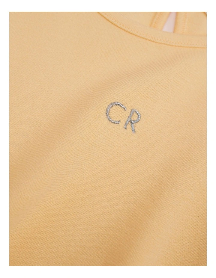 Bubble Sleeve T-shirt in Pale Yellow image 2