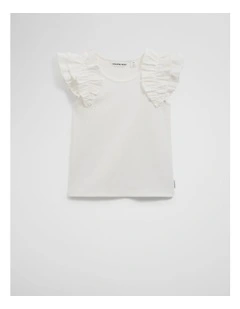 Ruffle Sleeve Tank in Marshmallow