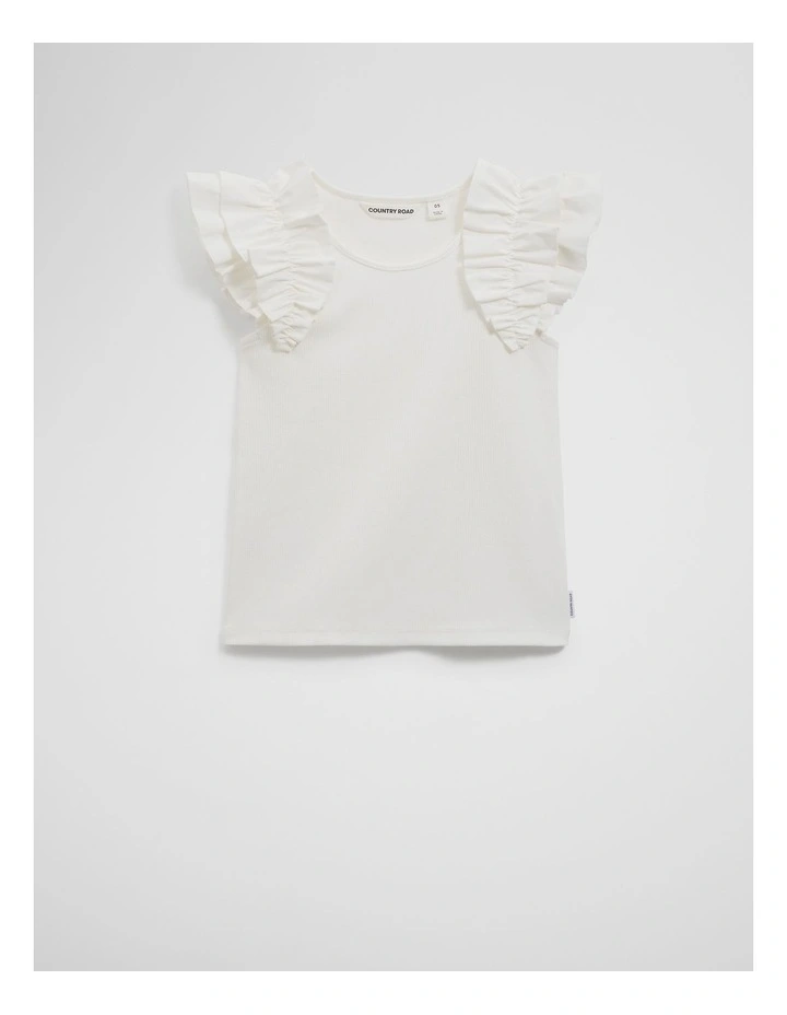 Ruffle Sleeve Tank in Marshmallow image 1