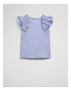 Ruffle Sleeve Tank in Bluebell