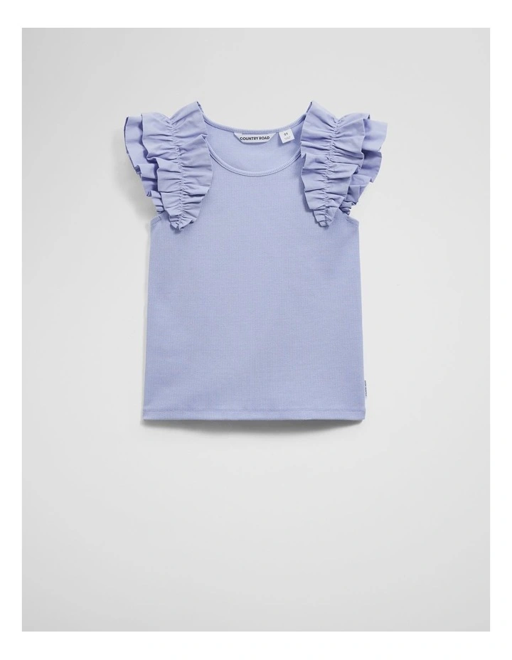 Ruffle Sleeve Tank in Bluebell image 1