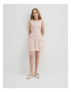 Sunset Print Mini Dress in Multi