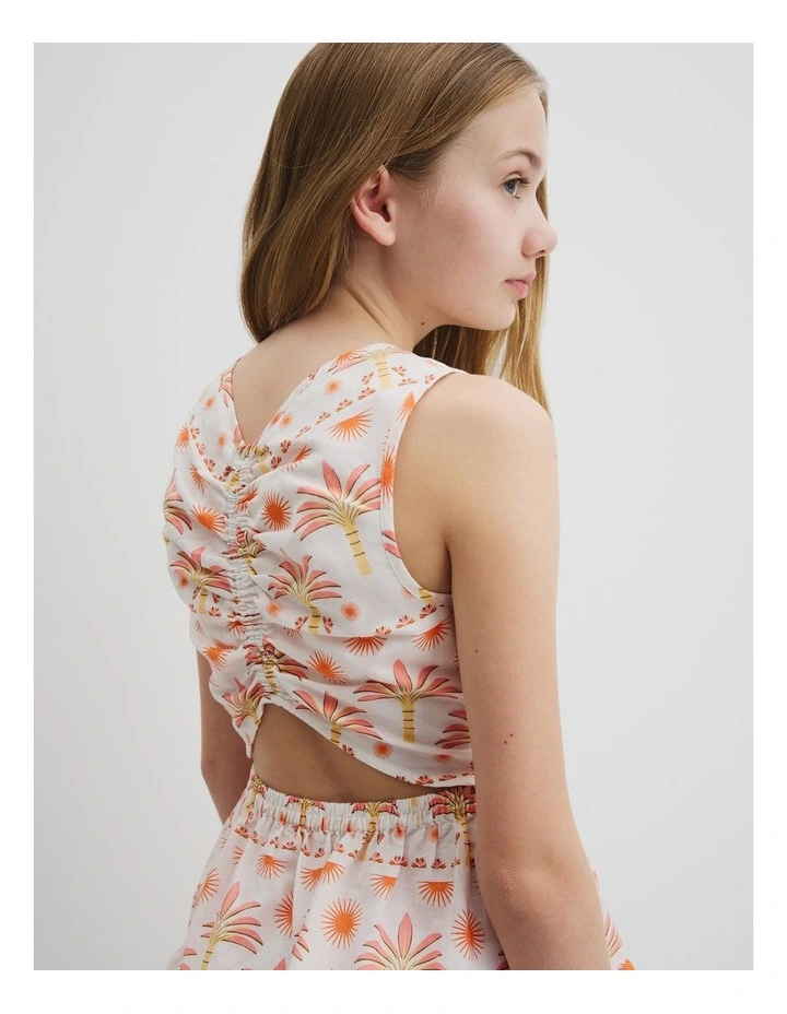 Sunset Print Mini Dress in Multi image 3