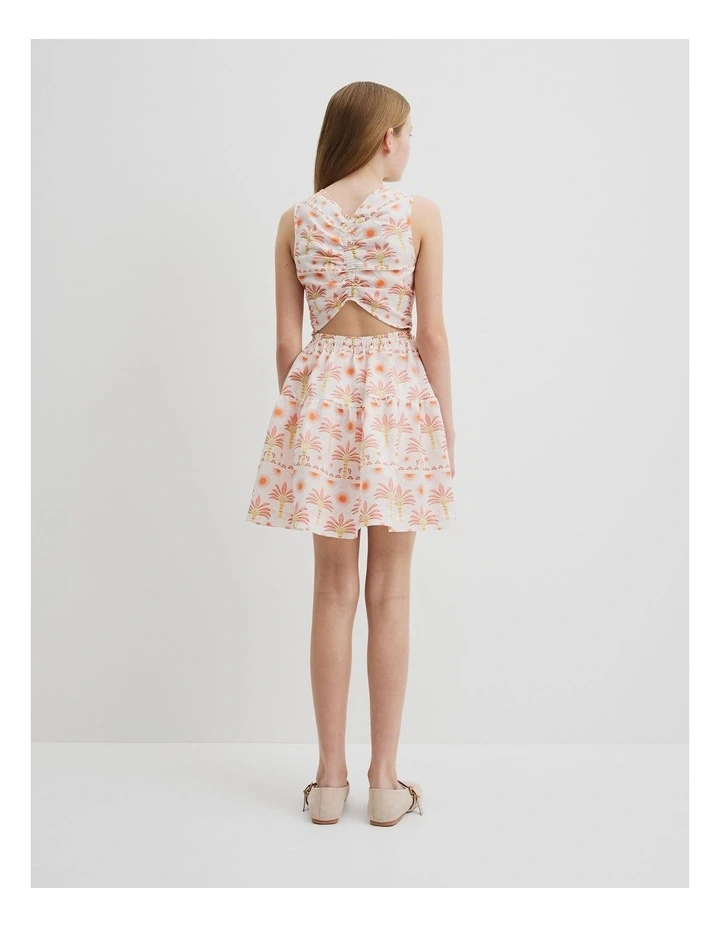 Sunset Print Mini Dress in Multi image 4