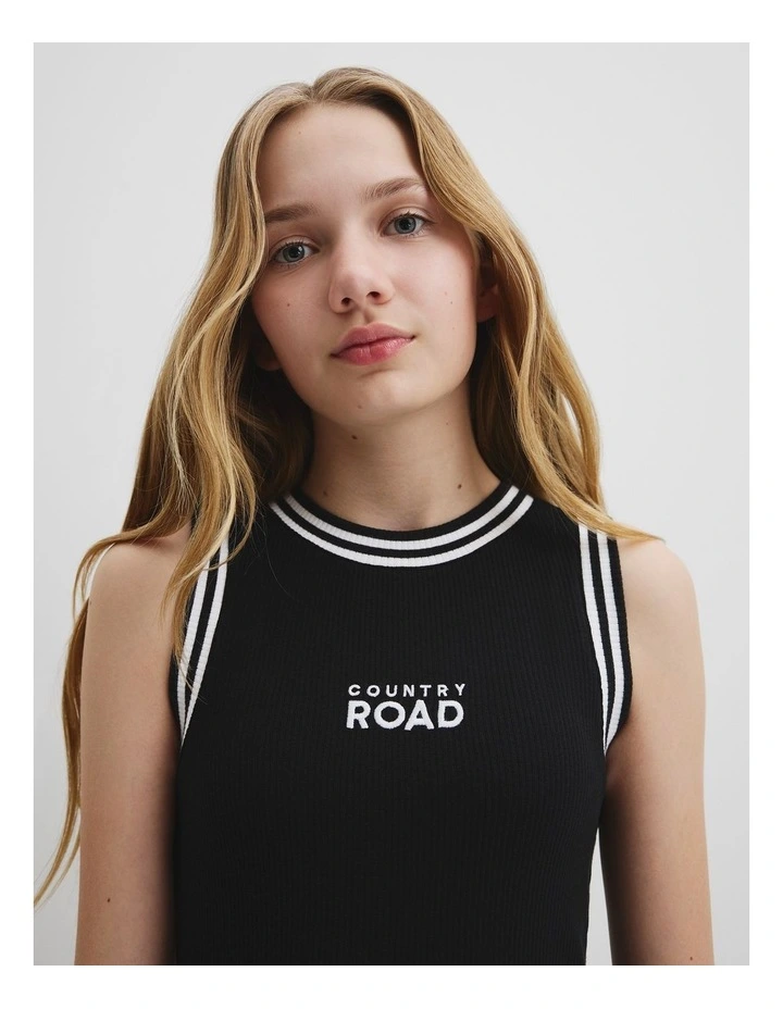 Rib Midi Dress in Black image 3