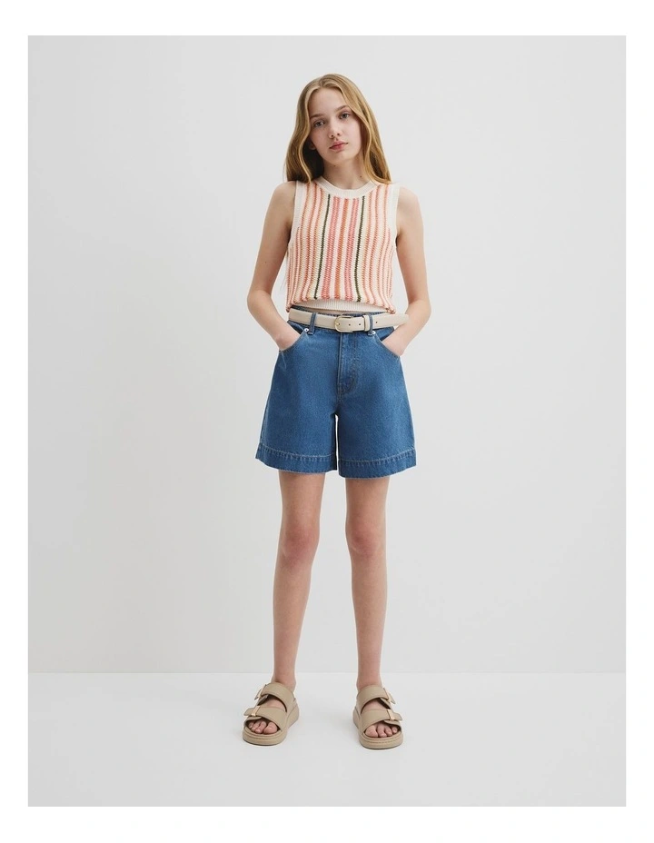 Australian Cotton Stripe Knit Top in Multi Stripe image 1
