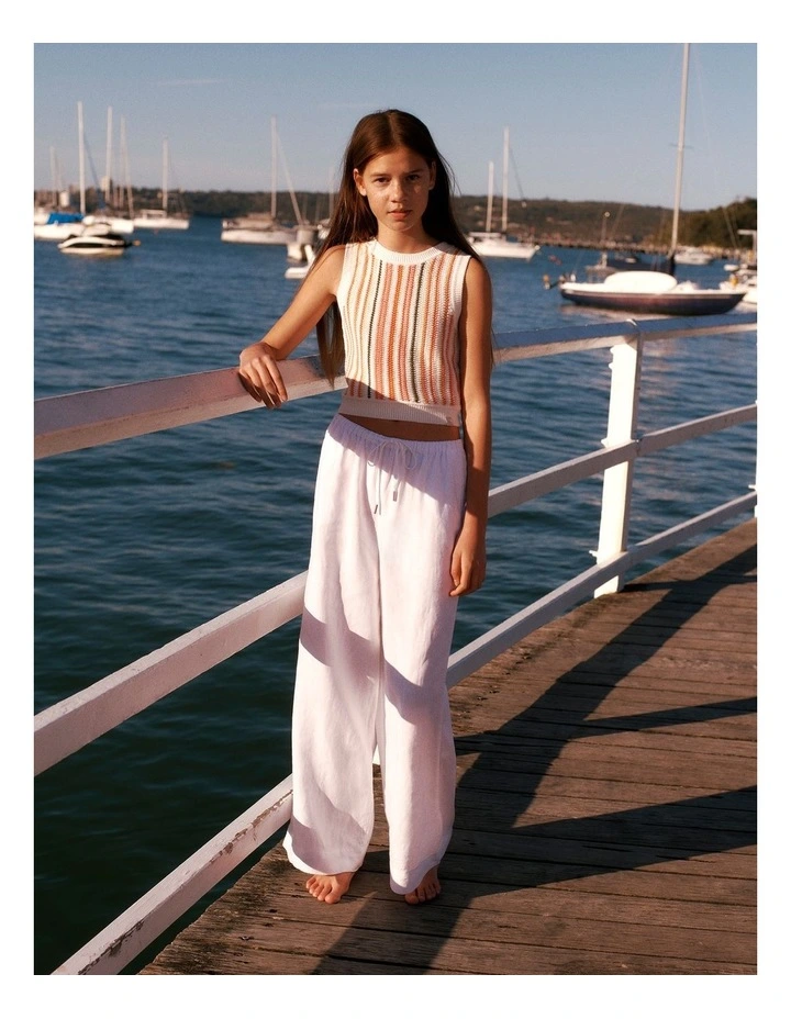Australian Cotton Stripe Knit Top in Multi Stripe image 2