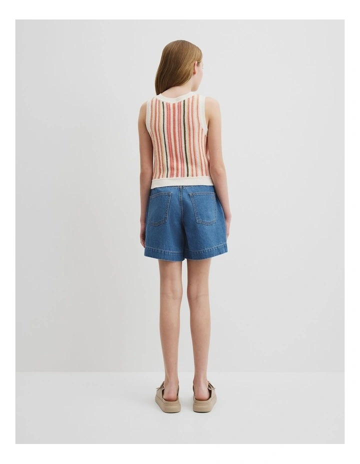 Australian Cotton Stripe Knit Top in Multi Stripe image 5