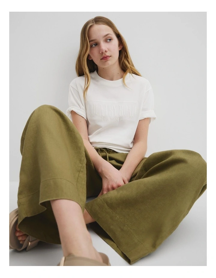 Organically Grown Linen Pant in Olive image 2