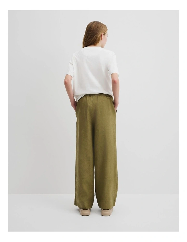 Organically Grown Linen Pant in Olive image 4