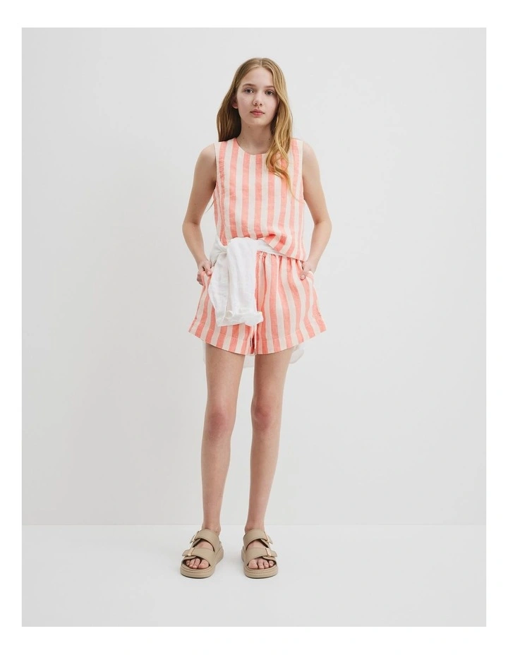 Organically Grown Linen Tank in Multi Stripe image 3