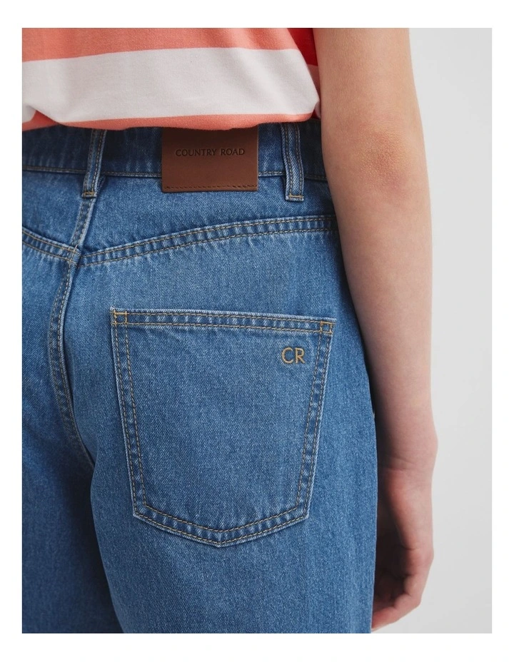 Hi Rise Denim Short in Light Indigo image 3