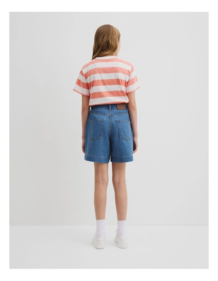 Hi Rise Denim Short in Light Indigo image 4