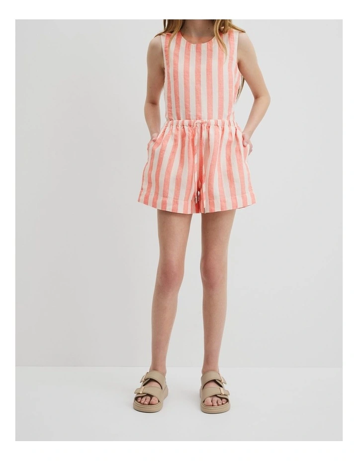 Organically Grown Linen Short in Multi Stripe image 3