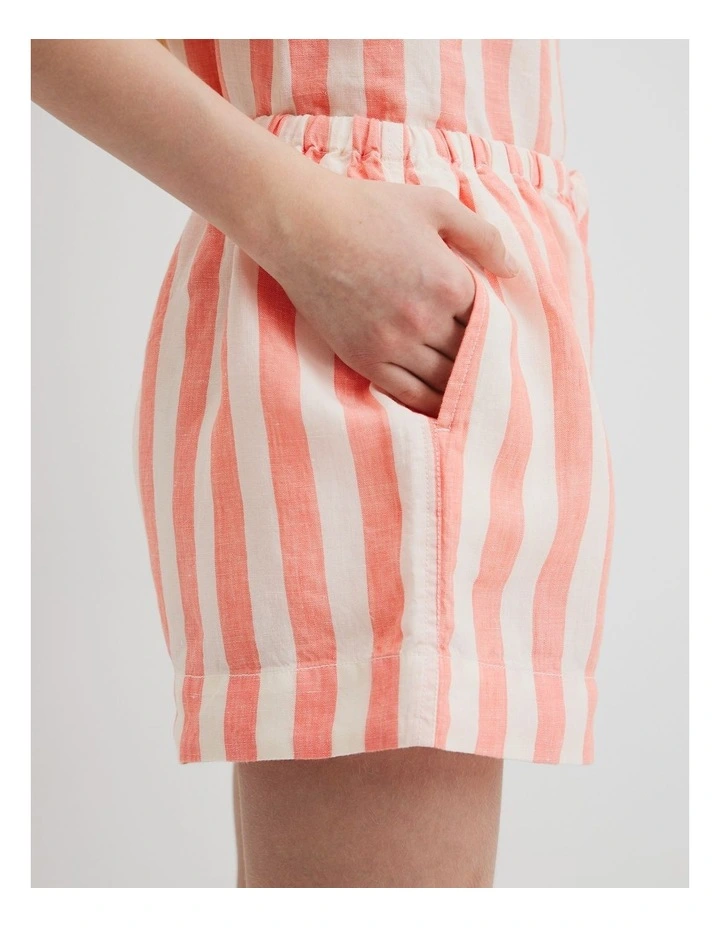 Organically Grown Linen Short in Multi Stripe image 4