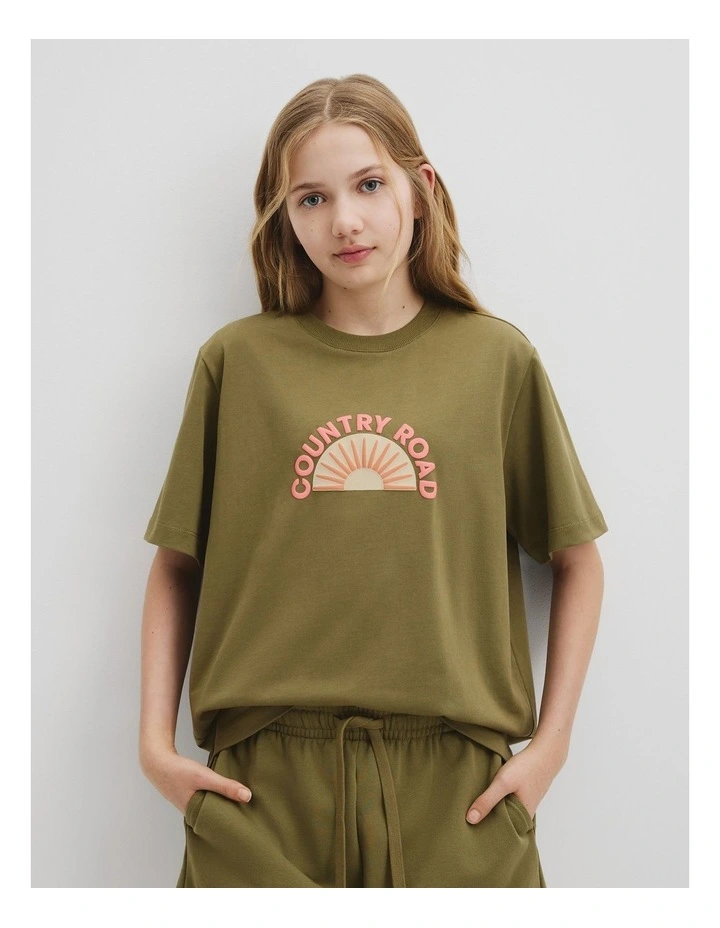 Sundial T-shirt in Olive image 2